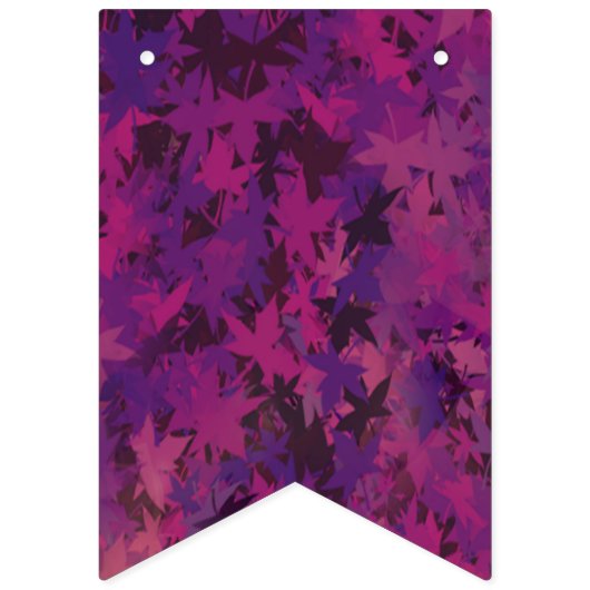 Bannière À Fanions Fée Feuille violette fête d'anniversaire (Premier drapeau)
