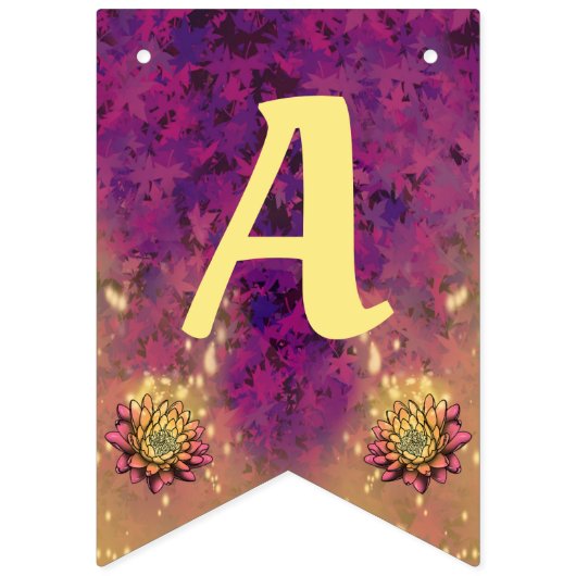 Bannière À Fanions Fée Feuille violette fête d'anniversaire (Troisième drapeau)