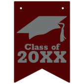 Bannière À Fanions Félicats Grad Dark Maroon et Grey (Premier drapeau)