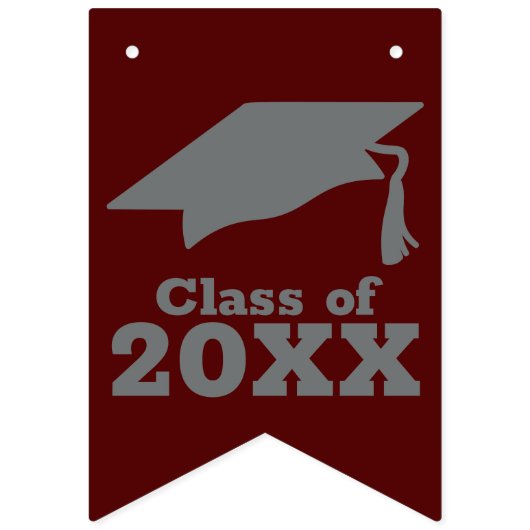 Bannière À Fanions Félicats Grad Dark Maroon et Grey (Premier drapeau)