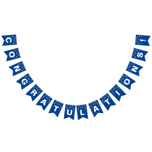 Bannière À Fanions Félicitations à la fête sur le bleu (Tout)