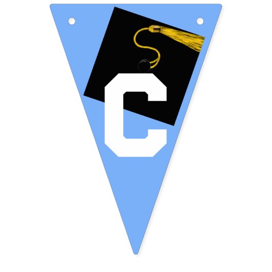 Bannière À Fanions Félicitations à la graduation Bleu clair (Premier drapeau)