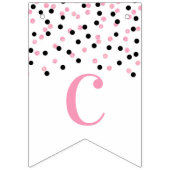 Bannière À Fanions Félicitations Banner Pink Black Confetti (Premier drapeau)