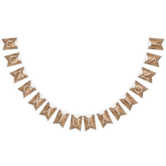 Bannière À Fanions Félicitations - Barnwood et dentelle (Tout)