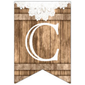 Bannière À Fanions Félicitations - Barnwood et dentelle (Premier drapeau)