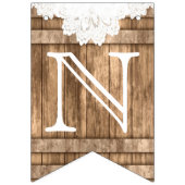 Bannière À Fanions Félicitations - Barnwood et dentelle (Troisième drapeau)