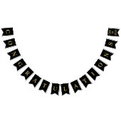 Bannière À Fanions Félicitations Black and Gold (Tout)