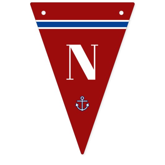 Bannière À Fanions Félicitations Classique Ancres Nautiques (Troisième drapeau)