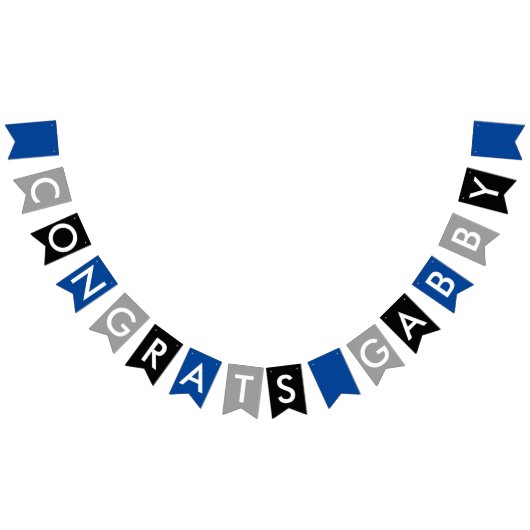 Bannière À Fanions Félicitations de noir de gris bleu (Tout)