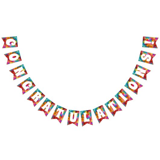 BANNIÈRE À FANIONS FÉLICITATIONS FÉLICITATIONS COLORÉ RAINBOW (Tout)