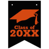 Bannière À Fanions Félicitations Grad Black et Orange (Premier drapeau)