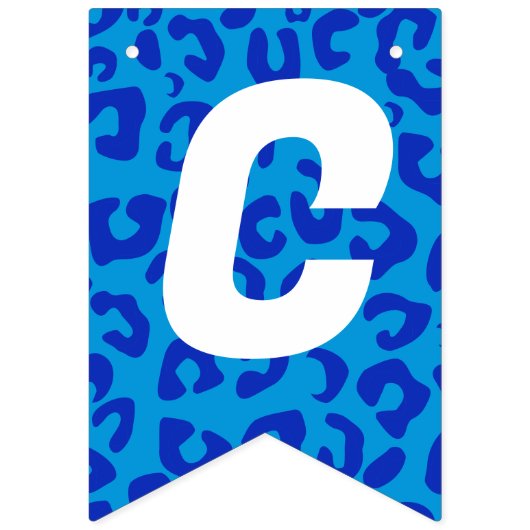 Bannière À Fanions Félicitations Grad ! Bleu léopard (Deuxième drapeau)