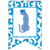 Bannière À Fanions Félicitations Grad ! Bleu léopard (Premier drapeau)