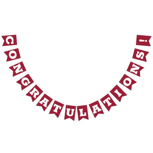 Bannière À Fanions Félicitations Grad Crimson et White (Tout)