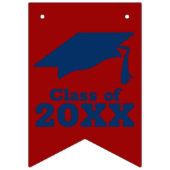 Bannière À Fanions Félicitations Grad Dark Red and Blue (Premier drapeau)