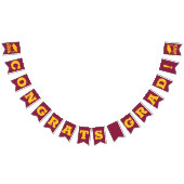 Bannière À Fanions Félicitations Grad Gold sur Maroon (Tout)