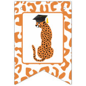Bannière À Fanions Félicitations Grad ! Graduation Leopard (Premier drapeau)
