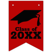 Bannière À Fanions Félicitations Grad Scarlet et Black (Premier drapeau)