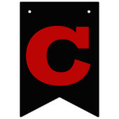 Bannière À Fanions Félicitations Grad Scarlet Red sur Black (Deuxième drapeau)