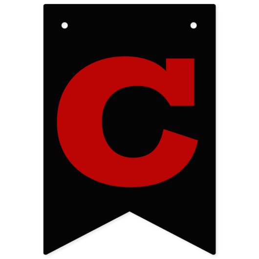 Bannière À Fanions Félicitations Grad Scarlet Red sur Black (Deuxième drapeau)