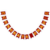 Bannière À Fanions Félicitations Grand Cardinal et Or (Tout)