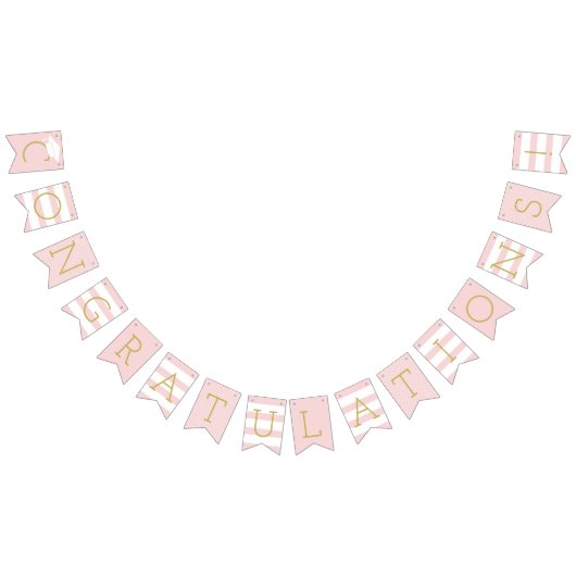 Bannière À Fanions Félicitations Modern Pink Gold Graduation Party (Tout)