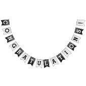 Bannière À Fanions Félicitations Moderne Argent Confetti Graduation (Tout)