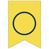 Bannière À Fanions Félicitations Moderne Marine Bleu Jaune Graduation (Deuxième drapeau)