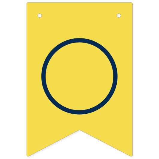 Bannière À Fanions Félicitations Moderne Marine Bleu Jaune Graduation (Deuxième drapeau)