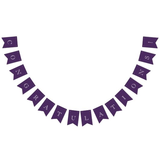 Bannière À Fanions Félicitations modernes violet et blanc (Tout)