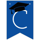 Bannière À Fanions Félicitations Parti Royal Blue Graduation Moderne (Premier drapeau)