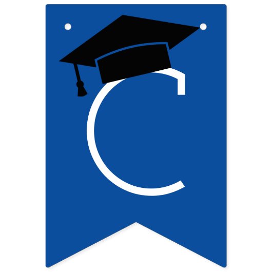 Bannière À Fanions Félicitations Parti Royal Blue Graduation Moderne (Premier drapeau)