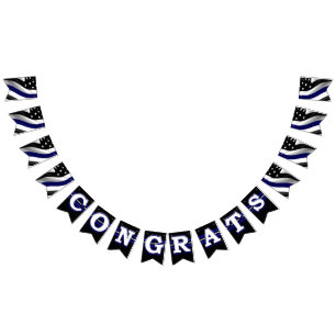 Bannière À Fanions Félicitations pour la Ligne Bleue Mince