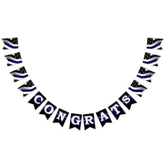 Bannière À Fanions Félicitations pour la Ligne Bleue Mince (Tout)