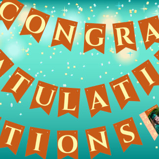 Bannière À Fanions Félicitations pour la photo de remise de diplôme m