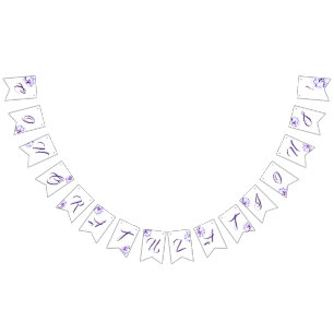 Bannière À Fanions Félicitations Violettes Élégantes