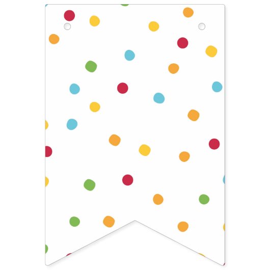 Bannière À Fanions Festif Polka Dot Anniversaire (Deuxième drapeau)