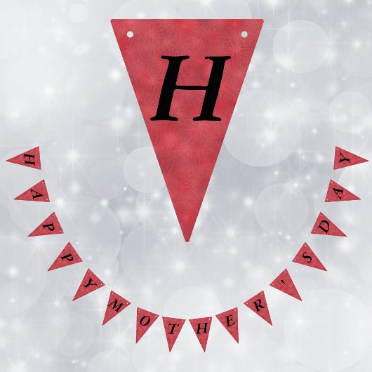 Bannière À Fanions Festive Joyeuse Fête des mères Red Star