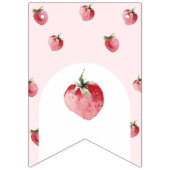 Bannière À Fanions Fête d'anniversaire aux fraises (Premier drapeau)