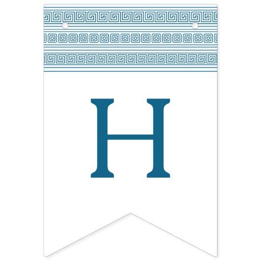 Bannière À Fanions Fête d'anniversaire bleue avec des éléments grecs (Deuxième drapeau)