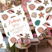 Bannière À Fanions Fête d'anniversaire de Girls Seashell Beach