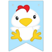 Bannière À Fanions Fête d'anniversaire de la ferme de poulet (Premier drapeau)