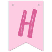 Bannière À Fanions Fête d'anniversaire de l'éléphant rose (Deuxième drapeau)