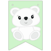 Bannière À Fanions Fête d'anniversaire de l'ours polaire vert (Premier drapeau)