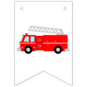 Bannière À Fanions Fête d'anniversaire du camion d'incendie (Premier drapeau)