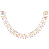 Bannière À Fanions Fête d'anniversaire du papillon rétro (Tout)