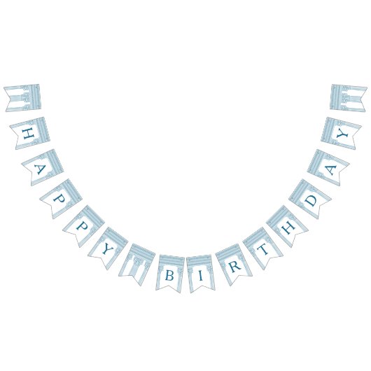 Bannière À Fanions Fête d'anniversaire grecque avec colonnes de templ (Tout)