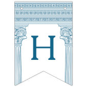 Bannière À Fanions Fête d'anniversaire grecque avec colonnes de templ (Deuxième drapeau)