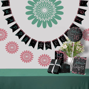Bannière À Fanions Fête d'anniversaire heureuse du bonbon 16