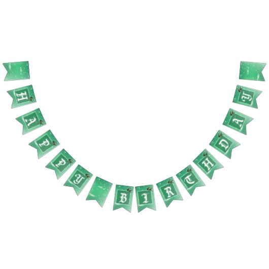 Bannière À Fanions Fête d'anniversaire Light Green Princess (Tout)